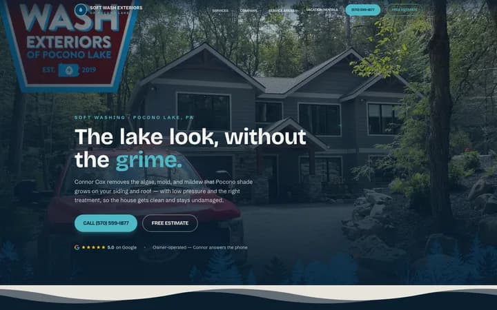 Soft Wash Exteriors — website built by Marketta